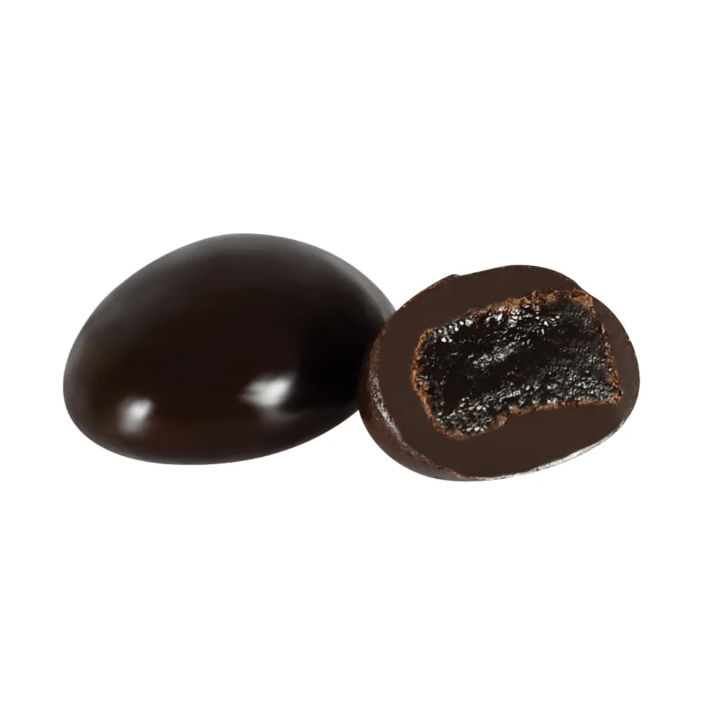 Dark Chocolate inside Piece of Grape