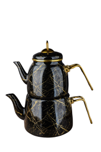  - Double TeaPot Enamel(Black Color)