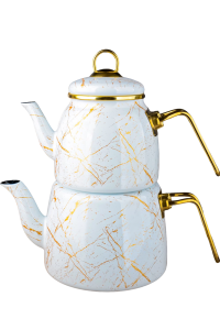 - Double TeaPot Enamel(White Color)