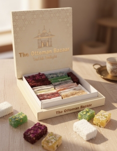 Mix Box of Finger Size Turkish Delight with Pistachio 500 g - Thumbnail