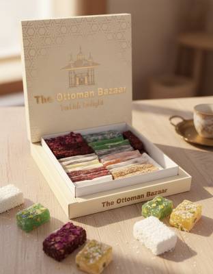 The Ottoman Bazaar - Mix Box of Finger Size Turkish Delight with Pistachio 500 g