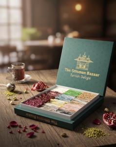 Mix Box of Finger Size Turkish Delight with Pistachio 1000 g - Thumbnail