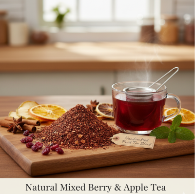 The Ottoman Bazaar - Natural Mixed Fruit Tea – Sugar Free Herbal Blend with Apple, Pomegranate & Blackberry