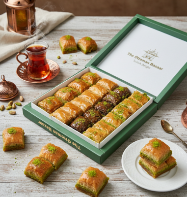 The Ottoman Bazaar - Mix of Turkish Baklava – Customize Your Own Gift Box – 1000g Ottoman Dessert Selection