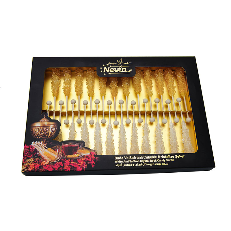  - Saffron Sugar and White Sugar Candy Stick 24 Pieces