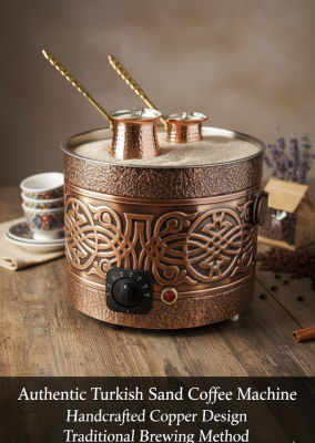 Turkish Coffee Maker on Sand – 1000W Electric Machine | 3 Pots Capacity